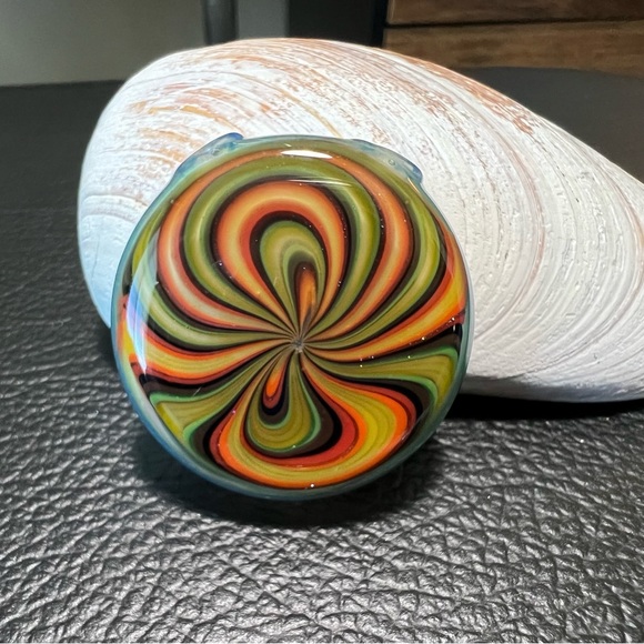 Rasta Swirl Hollow Glass Pendant - Picture 3 of 5